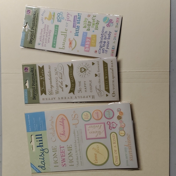 5/$25 Rub On Transfers Card Making Baby Love Congrats Friendship - Picture 1 of 4